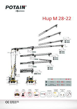 Vrachtwagentorenkraan - Trolley-arm - Onder draaiend Potain Hup M 28-22