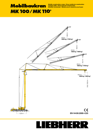 Vrachtwagentorenkraan - Trolley-arm - Onder draaiend Liebherr MK 100