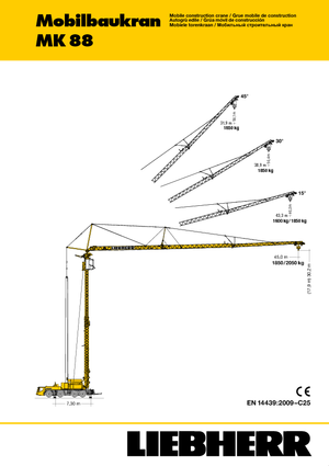 Vrachtwagentorenkraan - Trolley-arm - Onder draaiend Liebherr MK 88