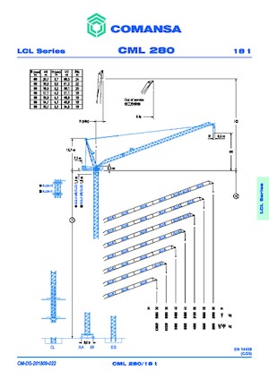 Torenkranen - Beweegbare arm - Boven draaiend Comansa CML280