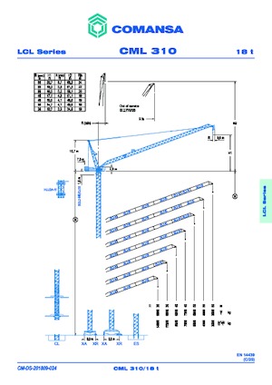 Torenkranen - Beweegbare arm - Boven draaiend Comansa CML310