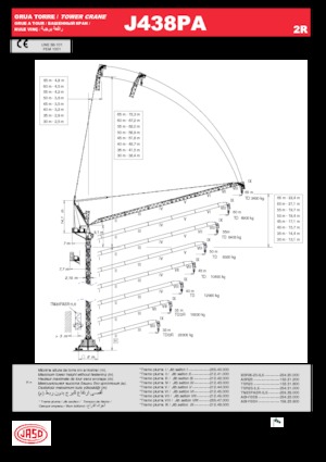 Torenkranen - Beweegbare arm - Boven draaiend Jaso J438PA.2R