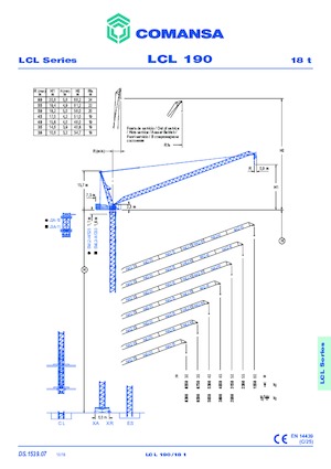 Torenkranen - Beweegbare arm - Boven draaiend Comansa LCL 190