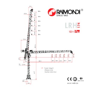 Torenkranen - Beweegbare arm - Boven draaiend Raimondi LRH174