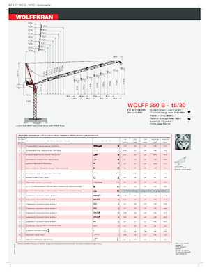Torenkranen - Beweegbare arm - Boven draaiend Wolffkran 550 B