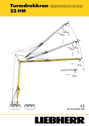 Torenkranen - Trolley-arm - Onder draaiend Liebherr 22 HM 