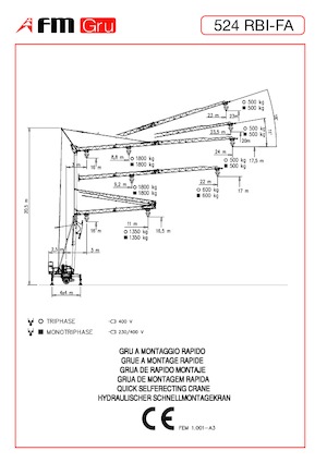 Torenkranen - Trolley-arm - Onder draaiend FM-Gru 524 RBI-FA
