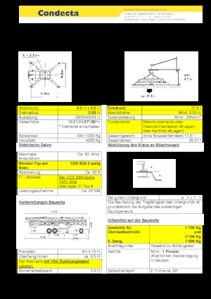 Torenkranen - Trolley-arm - Onder draaiend Condecta E 4310