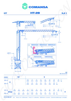 Torenkranen - Trolley-arm - Onder draaiend Comansa HT 28