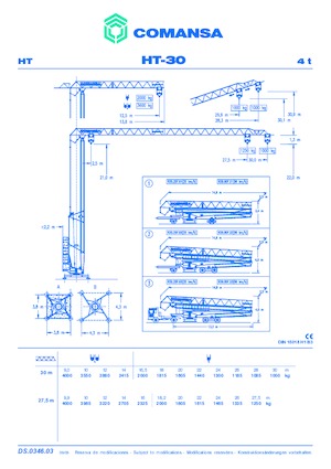 Torenkranen - Trolley-arm - Onder draaiend Comansa HT 30 (2,2m)