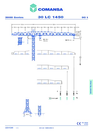 Torenkranen - Trolley-arm - Boven draaiend Comansa 30LC1450