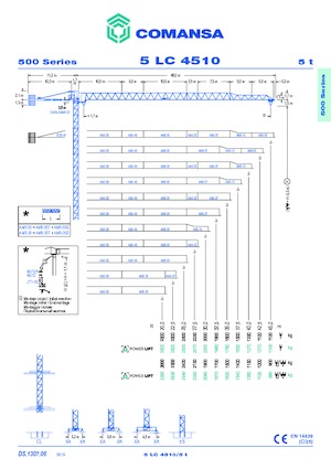 Torenkranen - Trolley-arm - Boven draaiend Comansa 5LC4510