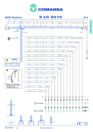 Torenkranen - Trolley-arm - Boven draaiend Comansa 5LC5010
