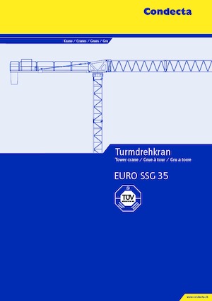 Torenkranen - Trolley-arm - Boven draaiend Condecta EURO SSG 35