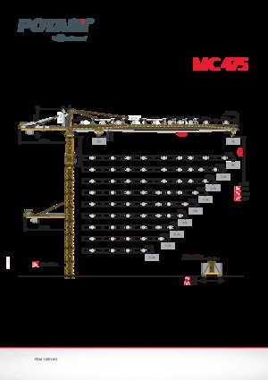 Torenkranen - Trolley-arm - Boven draaiend Potain MC 475
