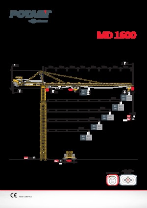 Torenkranen - Trolley-arm - Boven draaiend Potain MD 1600