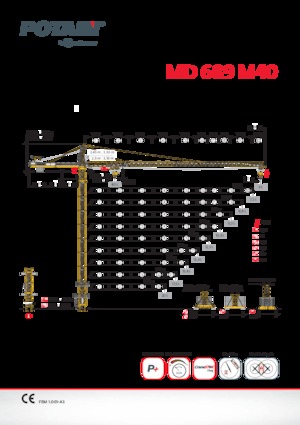Torenkranen - Trolley-arm - Boven draaiend Potain MD 689 M40