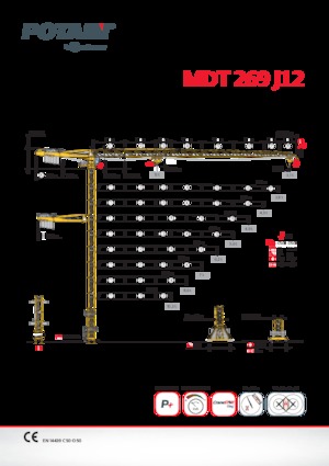 Torenkranen - Trolley-arm - Boven draaiend Potain MDT 269 J12