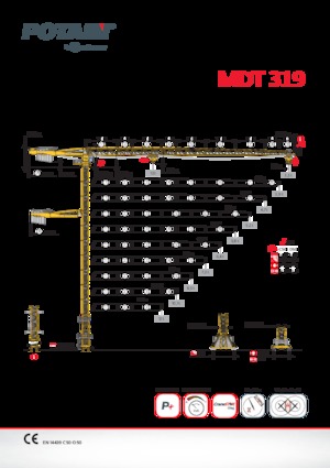 Torenkranen - Trolley-arm - Boven draaiend Potain MDT 319