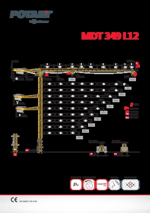 Torenkranen - Trolley-arm - Boven draaiend Potain MDT 349 L 12