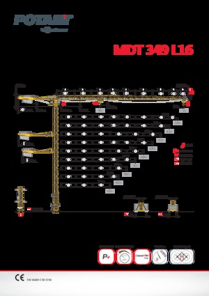 Torenkranen - Trolley-arm - Boven draaiend Potain MDT 349 L 16