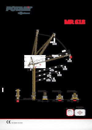 Torenkranen - Trolley-arm - Boven draaiend Potain MR 618