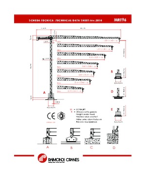 Torenkranen - Trolley-arm - Boven draaiend Raimondi MRT 96