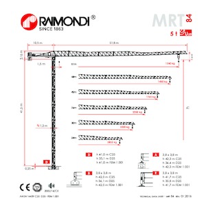 Torenkranen - Trolley-arm - Boven draaiend Raimondi MRT84