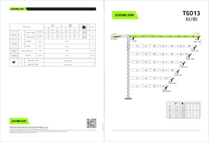 Torenkranen - Trolley-arm - Boven draaiend Zoomlion T6013-8
