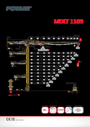 Torenkranen - Trolley-arm - Boven draaiend Potain MDLT 1109
