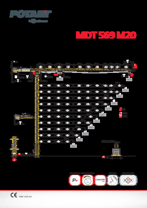 Torenkranen - Trolley-arm - Boven draaiend Potain MDT 569 M20