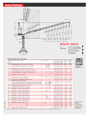 Torenkranen - Beweegbare arm - Boven draaiend Wolffkran 1250 B