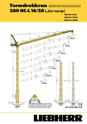 Torenkranen - Beweegbare arm - Boven draaiend Liebherr 280 HC-L 16/28  Litronic