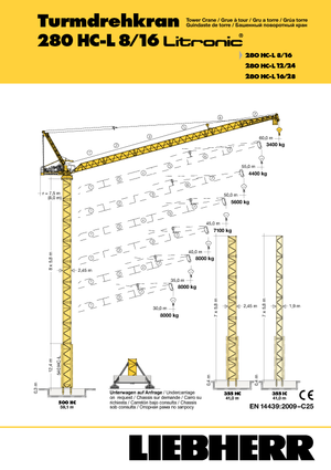 Torenkranen - Beweegbare arm - Boven draaiend Liebherr 280 HC-L 8/16  Litronic