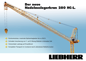 Torenkranen - Beweegbare arm - Boven draaiend Liebherr 280 HC-L 16/28  Litronic