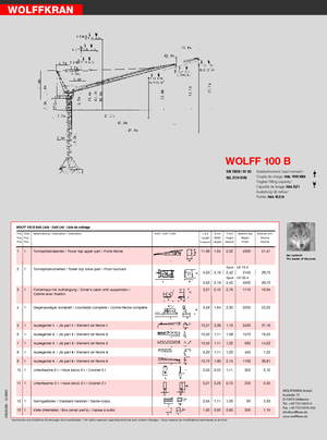 Torenkranen - Beweegbare arm - Boven draaiend Wolffkran WK 100 B