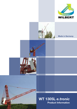 Torenkranen - Beweegbare arm - Boven draaiend Wilbert WT 1305 L e.tronic