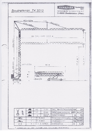 Torenkranen - Trolley-arm - Onder draaiend Pekazett 3010 SM