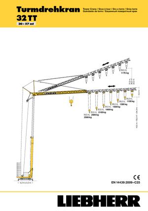 Torenkranen - Trolley-arm - Onder draaiend Liebherr 32 TT - 2,5-FU