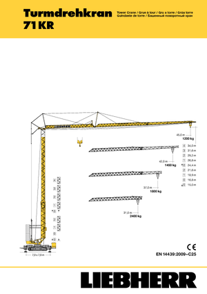 Torenkranen - Trolley-arm - Onder draaiend Liebherr 71 KR.1 (FU)