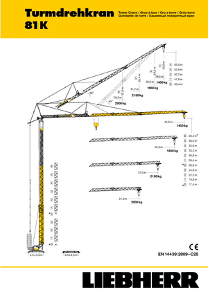 Torenkranen - Trolley-arm - Onder draaiend Liebherr 81 K