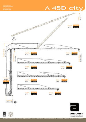 Torenkranen - Trolley-arm - Onder draaiend Arcomet A 45 D