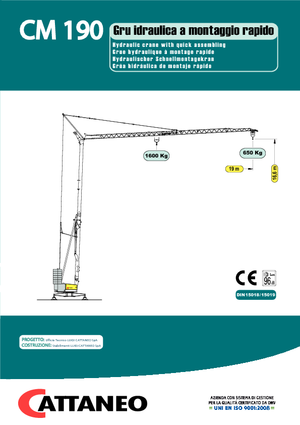 Torenkranen - Trolley-arm - Onder draaiend Cattaneo CM 190 