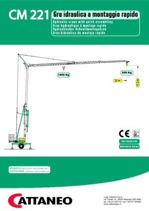 Torenkranen - Trolley-arm - Onder draaiend Cattaneo CM 221 