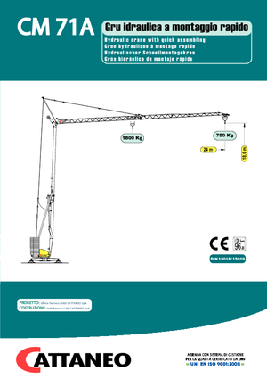 Torenkranen - Trolley-arm - Onder draaiend Cattaneo CM 71A