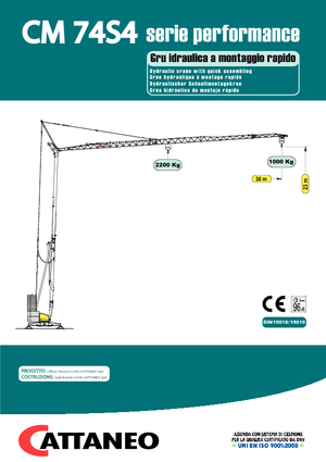 Torenkranen - Trolley-arm - Onder draaiend Cattaneo CM 74 S 4