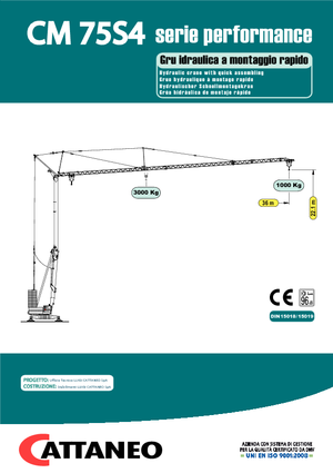Torenkranen - Trolley-arm - Onder draaiend Cattaneo CM 75 S 4