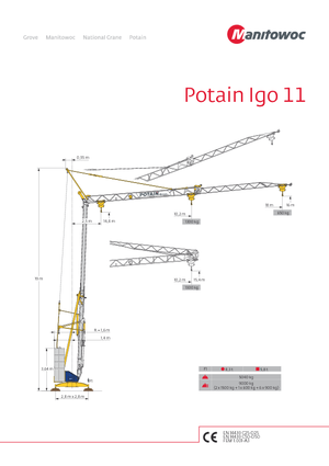 Torenkranen - Trolley-arm - Onder draaiend Potain IGO 11 (1,6m)