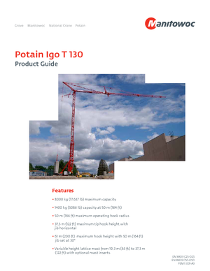 Torenkranen - Trolley-arm - Onder draaiend Potain IGO T 130