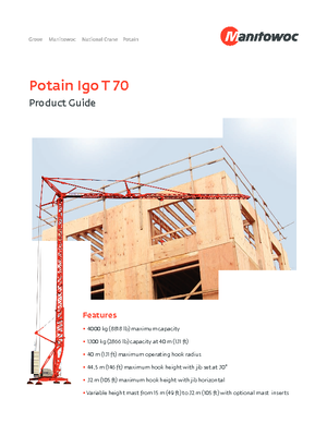 Torenkranen - Trolley-arm - Onder draaiend Potain IGO T 70